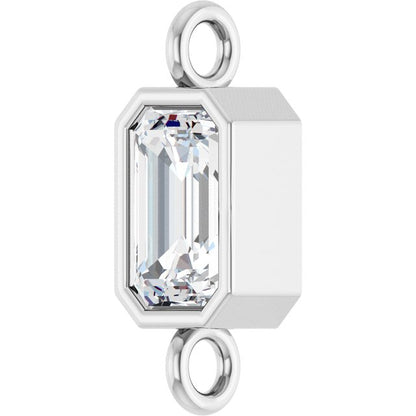 3/8 CT Natural Diamond Bezel-Set Link, 4.2 mm x 10.6 mm