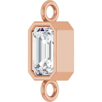 1/3 CT Lab-Grown Diamond Bezel-Set Link, 4.2 mm x 10.6 mm