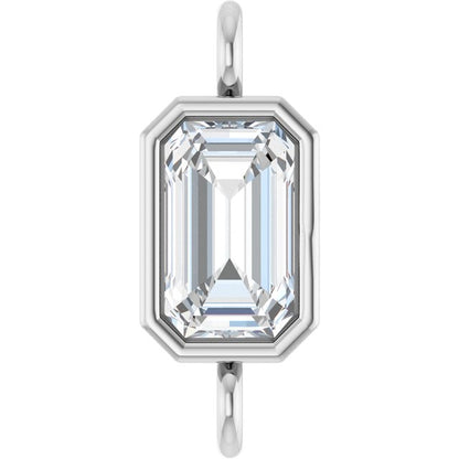 1/3 CT Lab-Grown Diamond Bezel-Set Link, 4.2 mm x 10.6 mm