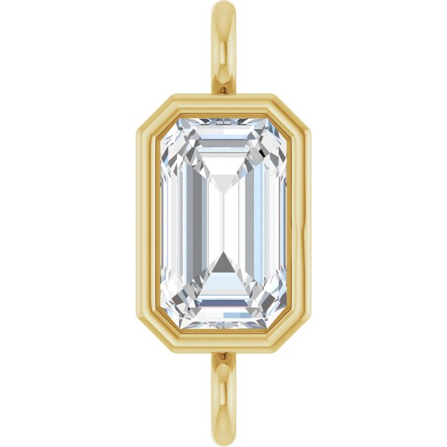 3/8 CT Natural Diamond Bezel-Set Link, 4.2 mm x 10.6 mm