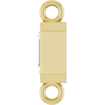 3/8 CT Natural Diamond Bezel-Set Link, 4.2 mm x 10.6 mm