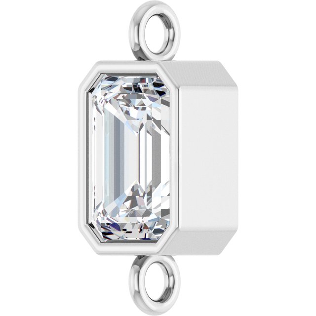 3/4 CT Lab-Grown Diamond Bezel-Set Link, 5.2 mm x 11.6 mm