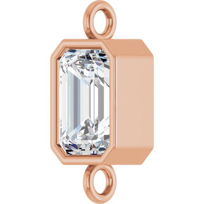 3/4 CT Lab-Grown Diamond Bezel-Set Link, 5.2 mm x 11.6 mm