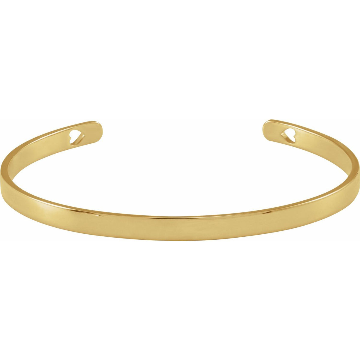 Engravable Pierced Heart Cuff 7" Bracelet