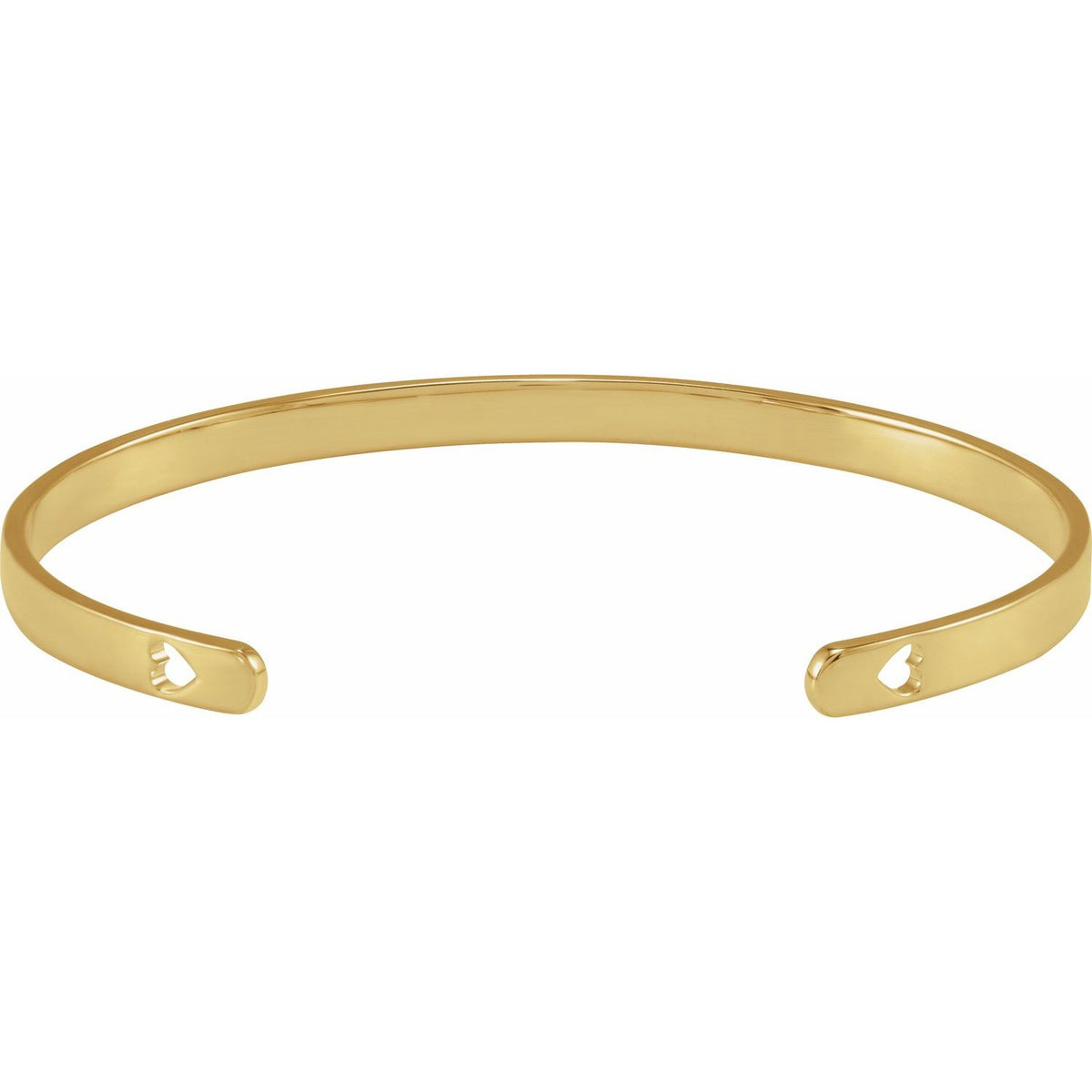 Engravable Pierced Heart Cuff 7" Bracelet