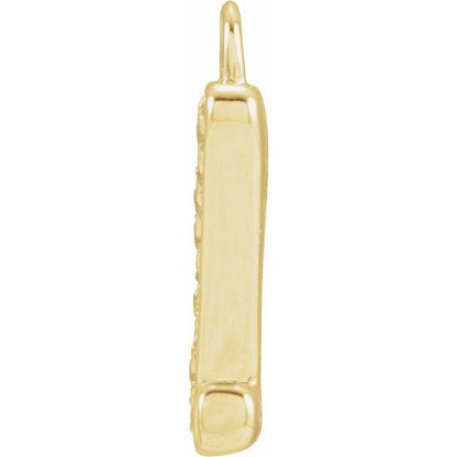 Petite Pavé® .03 CTW Natural Diamond Blush Enamel Initial Dangle