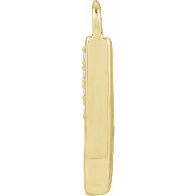 Petite Pavé® .015 CTW Natural Diamond Blush Enamel Initial Dangle