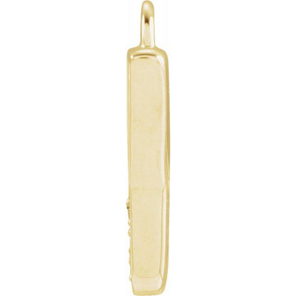 Petite Pavé® .01 CTW Natural Diamond Blush Enamel Initial Dangle