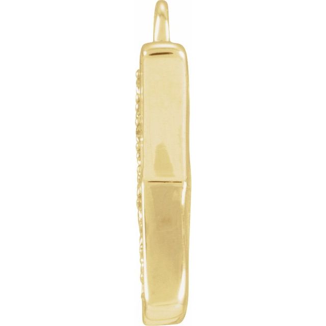 Petite Pavé® .03 CTW Natural Diamond Blush Enamel Initial Dangle
