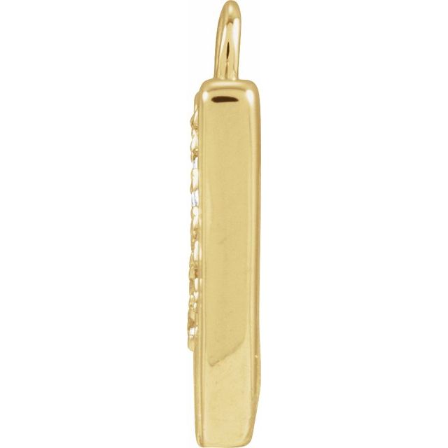 Petite Pavé® .04 CTW Natural Diamond Blush Enamel Initial Dangle