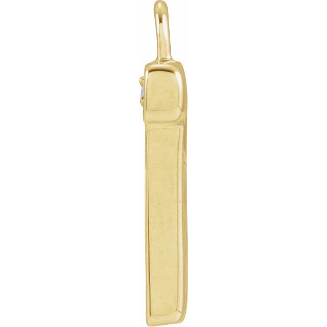 Petite Pavé® .02 CTW Natural Diamond Blush Enamel Initial Dangle