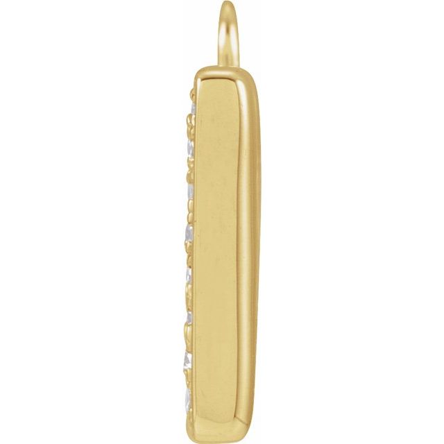 Petite Pavé® .05 CTW Natural Diamond Blush Enamel Initial Dangle