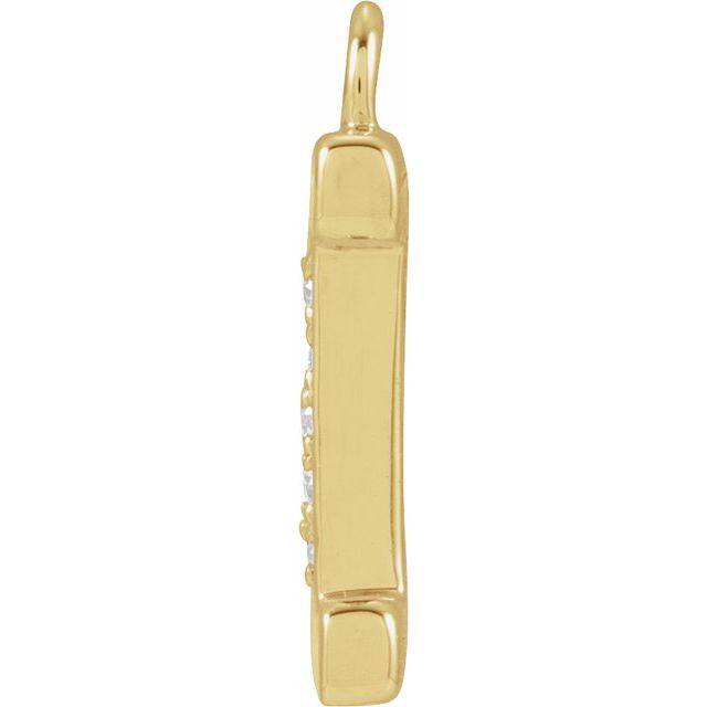 Petite Pavé® .015 CTW Natural Diamond Blush Enamel Initial Dangle