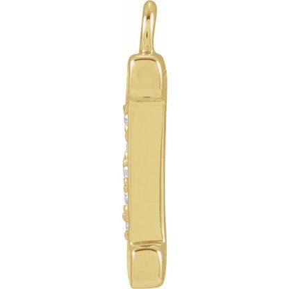 Petite Pavé® .015 CTW Natural Diamond Blush Enamel Initial Dangle
