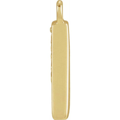 Petite Pavé® .025 CTW Natural Diamond Blush Enamel Initial Dangle