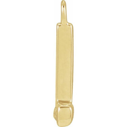 Petite Pavé® .015 CTW Natural Diamond Blush Enamel Initial Dangle