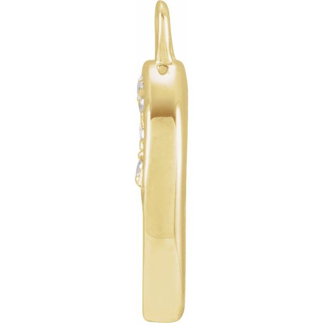 Petite Pavé® .03 CTW Natural Diamond Blush Enamel Initial Dangle