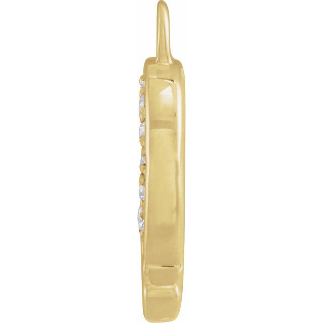 Petite Pavé® .02 CTW Natural Diamond Blush Enamel Initial Dangle