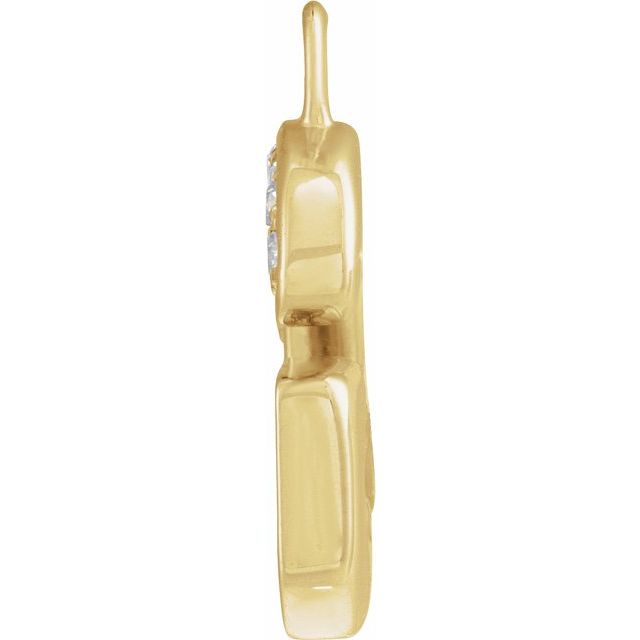 Petite Pavé® .025 CTW Natural Diamond Blush Enamel Initial Dangle