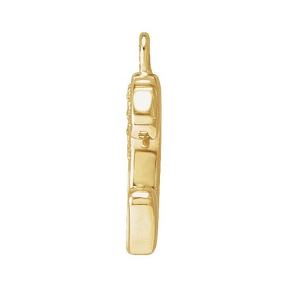 Petite Pavé® .025 CTW Natural Diamond Blush Enamel Initial Dangle