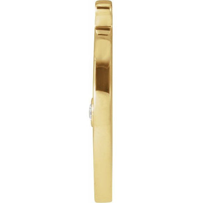 .015 CT Natural Diamond Compass Dangle