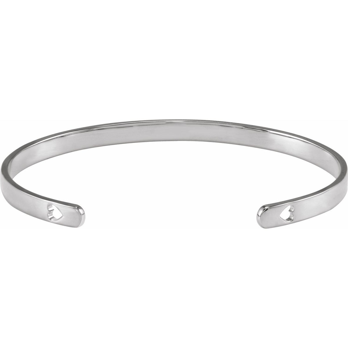Engravable Pierced Heart Cuff 7" Bracelet