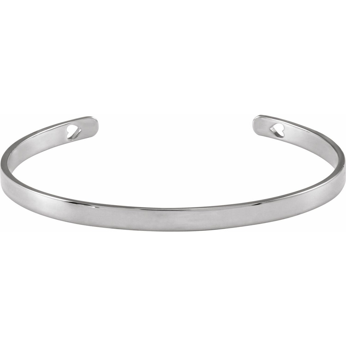 Engravable Pierced Heart Cuff 7" Bracelet