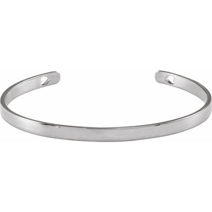 Engravable Pierced Heart Cuff 7" Bracelet