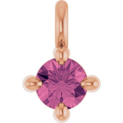 Natural Pink Tourmaline Dangle, 2.95 mm x 4.5 mm