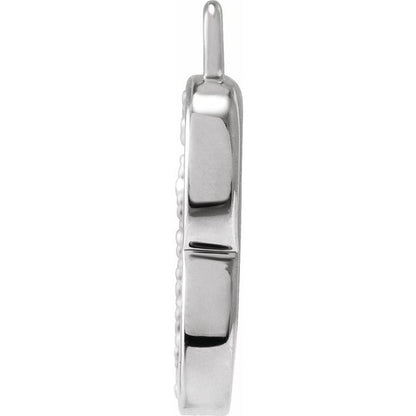 Petite Pavé® .025 CTW Natural Diamond Blush Enamel Initial Dangle