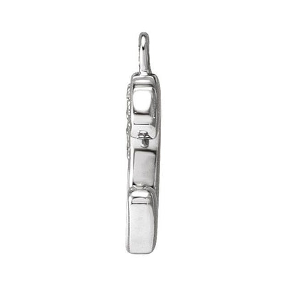 Petite Pavé® .025 CTW Natural Diamond Blush Enamel Initial Dangle