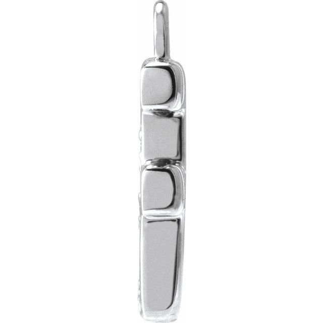 Petite Pavé® .025 CTW Natural Diamond Blush Enamel Initial Dangle