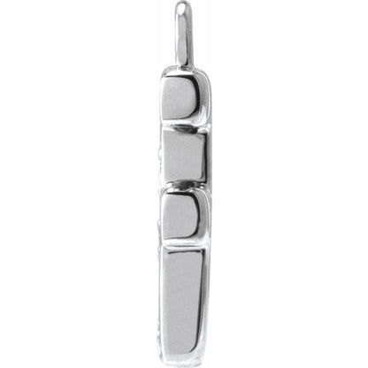 Petite Pavé® .025 CTW Natural Diamond Blush Enamel Initial Dangle