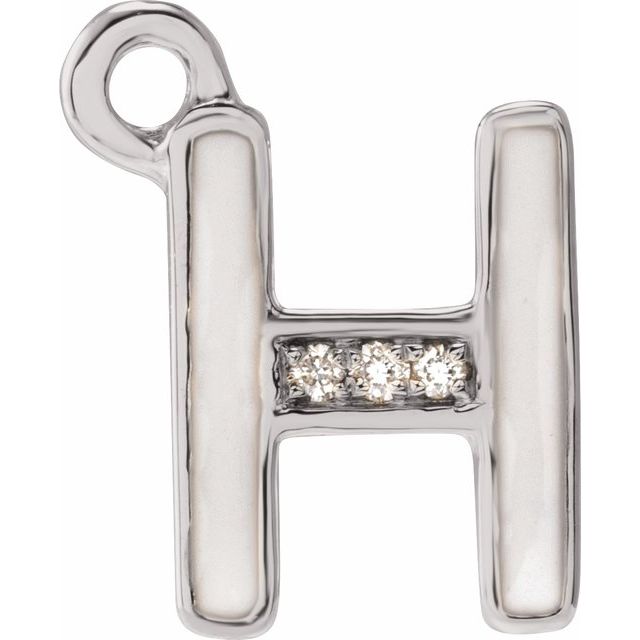 Petite Pavé® .01 CTW Natural Diamond Blush Enamel Initial Dangle
