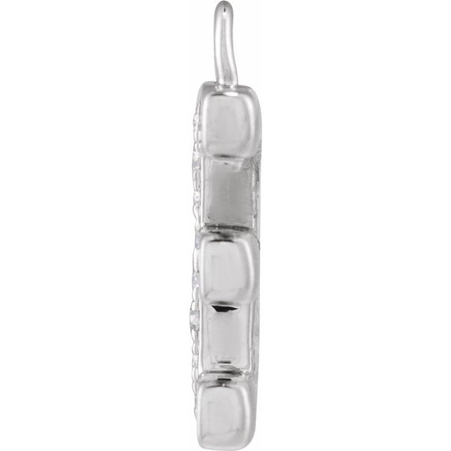 Petite Pavé® .025 CTW Natural Diamond Blush Enamel Initial Dangle