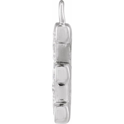 Petite Pavé® .025 CTW Natural Diamond Blush Enamel Initial Dangle