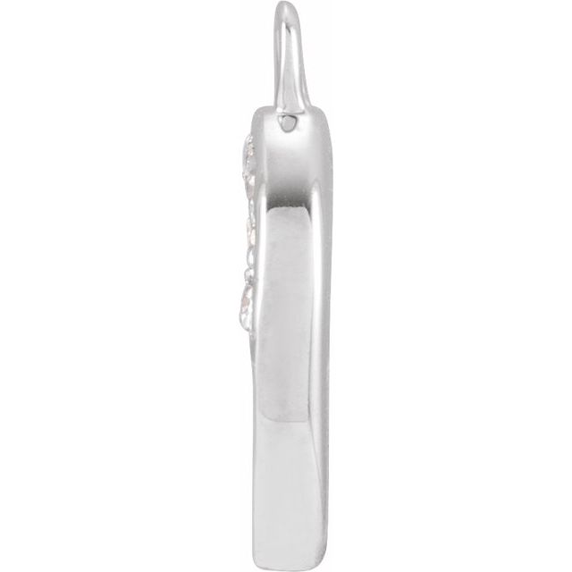 Petite Pavé® .03 CTW Natural Diamond Blush Enamel Initial Dangle