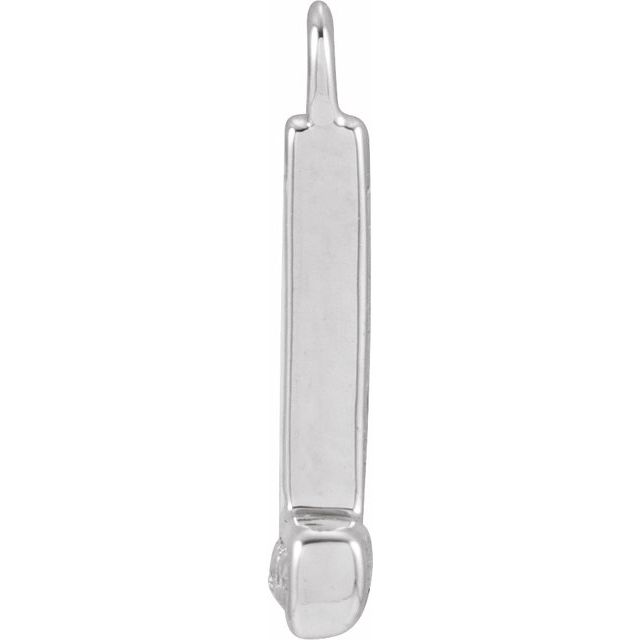 Petite Pavé® .015 CTW Natural Diamond Blush Enamel Initial Dangle