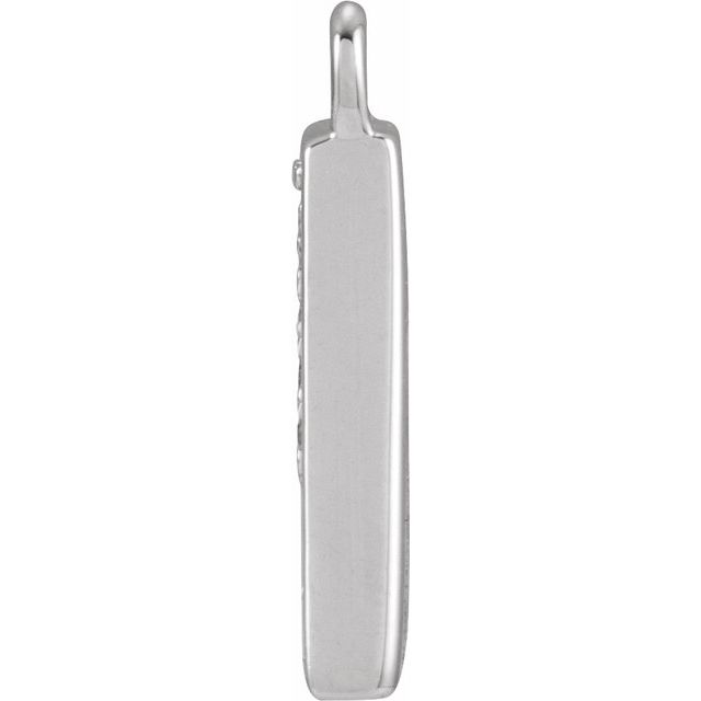 Petite Pavé® .025 CTW Natural Diamond Blush Enamel Initial Dangle
