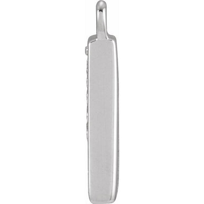 Petite Pavé® .025 CTW Natural Diamond Blush Enamel Initial Dangle