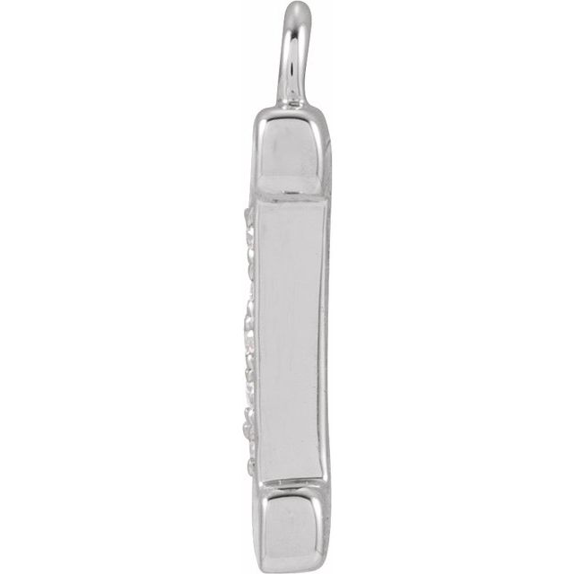Petite Pavé® .015 CTW Natural Diamond Blush Enamel Initial Dangle