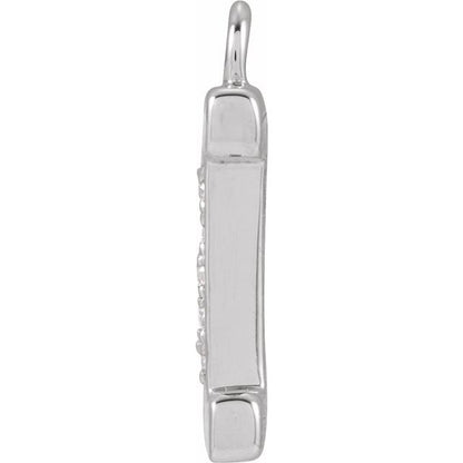 Petite Pavé® .015 CTW Natural Diamond Blush Enamel Initial Dangle