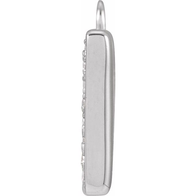 Petite Pavé® .05 CTW Natural Diamond Blush Enamel Initial Dangle
