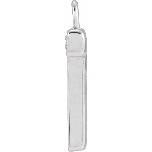 Petite Pavé® .02 CTW Natural Diamond Blush Enamel Initial Dangle