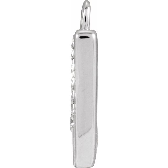 Petite Pavé® .04 CTW Natural Diamond Blush Enamel Initial Dangle