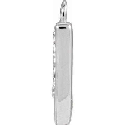 Petite Pavé® .04 CTW Natural Diamond Blush Enamel Initial Dangle
