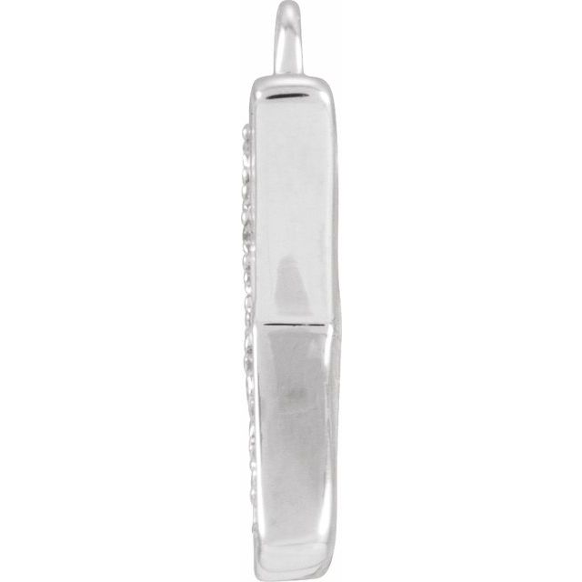Petite Pavé® .03 CTW Natural Diamond Blush Enamel Initial Dangle