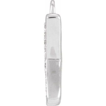 Petite Pavé® .03 CTW Natural Diamond Blush Enamel Initial Dangle