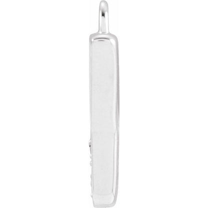 Petite Pavé® .01 CTW Natural Diamond Blush Enamel Initial Dangle