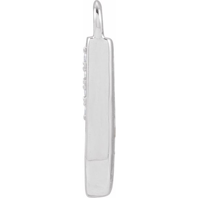 Petite Pavé® .015 CTW Natural Diamond Blush Enamel Initial Dangle